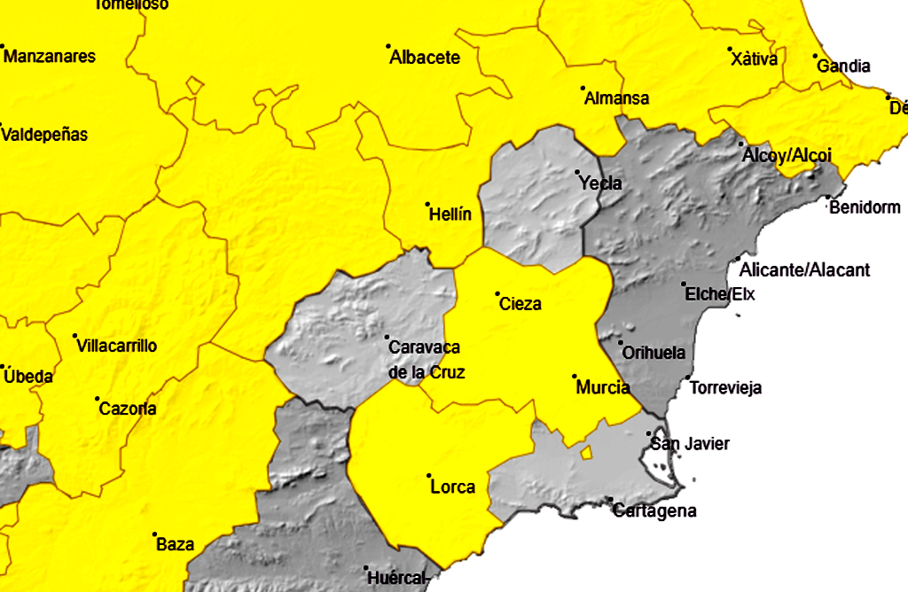 Vuelve la alerta amarilla al Valle del Guadalentn con mximas que llegarn a los 38 grados